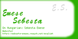 emese sebesta business card